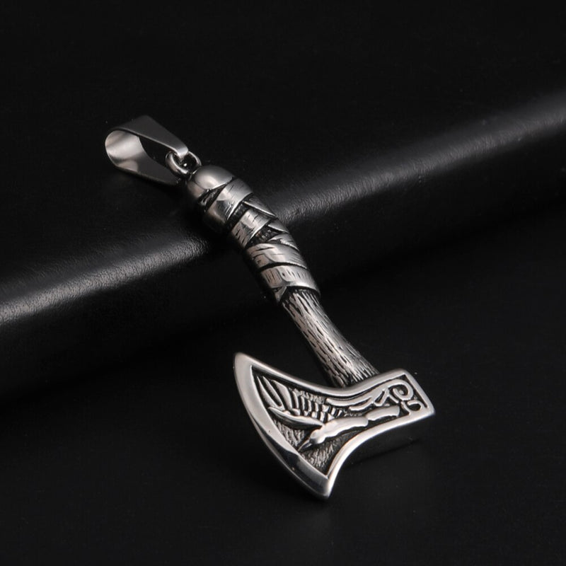 Cordão Machado de Odin Aço Inox - Símbolo de Força e Coragem Viking - Socialnerd Presentes e Alianças Geek