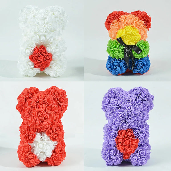 Urso de Pelúcia Coraçã de rosas