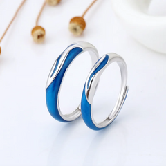 Alianças de Namoro Encanto Azul Prata 925