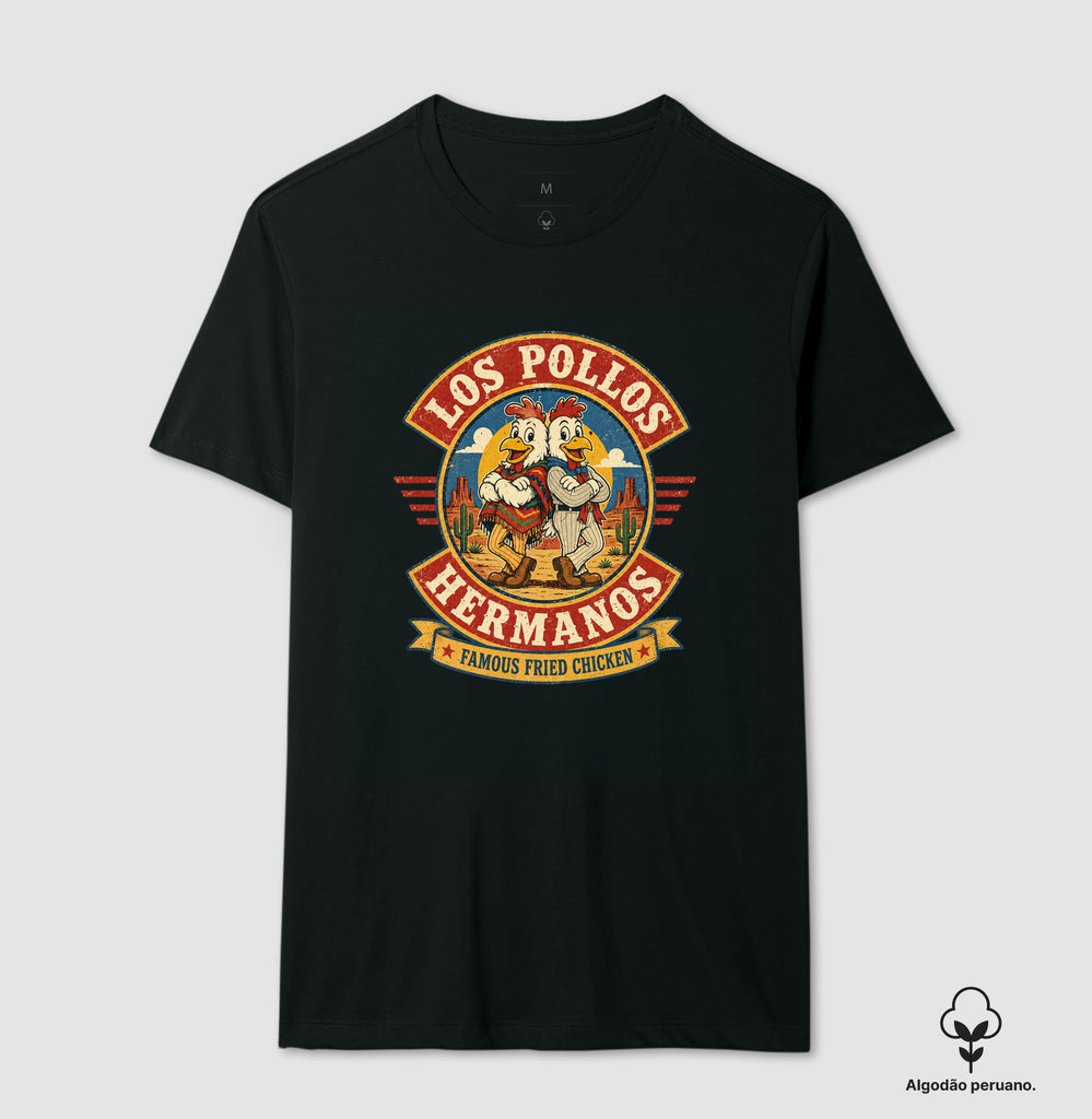 Camiseta Los Pollos Hermanos Famous Fried Chicken Algodão Peruano