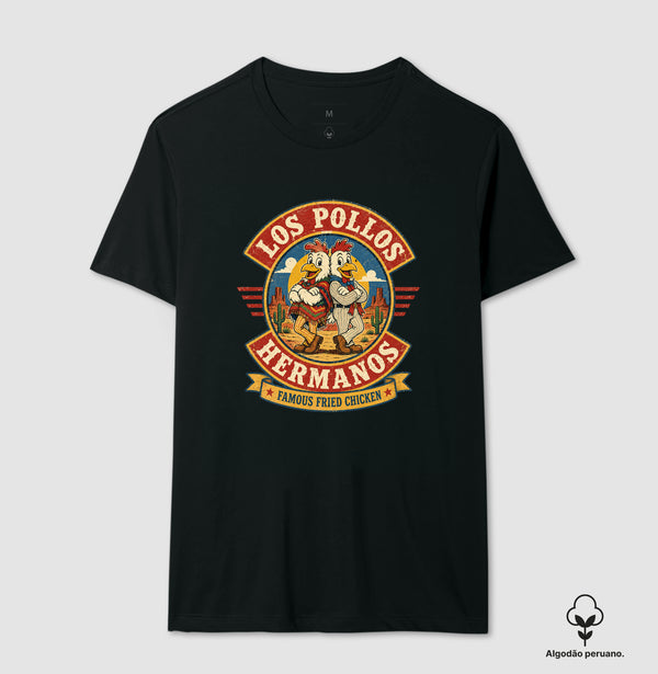 Camiseta Los Pollos Hermanos Famous Fried Chicken Algodão Peruano