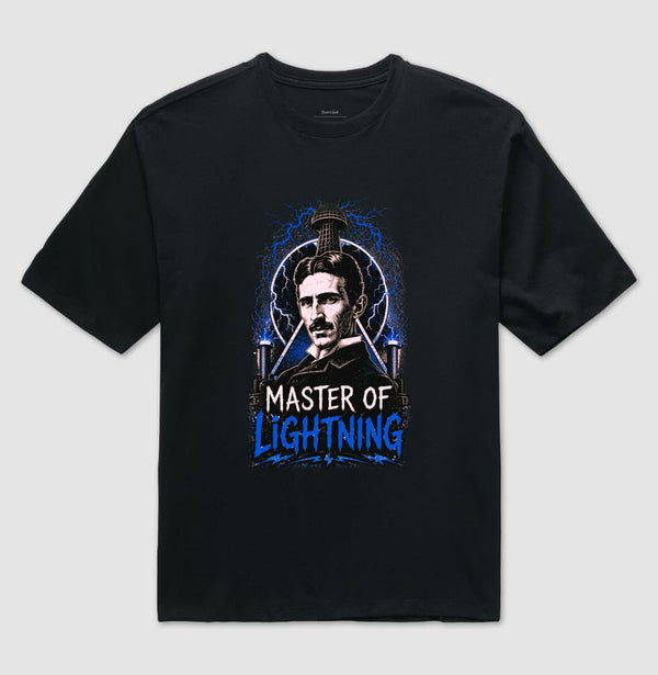 Camiseta Ciência Master Of Lightning Nikola Tesla Oversized