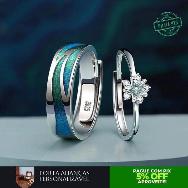 Alianças de Namoro Aurora Radiante Prata 925