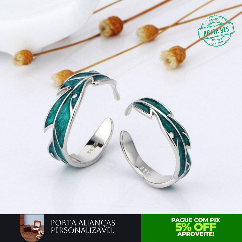 Alianças de Namoro Élficas Amor Eterno Prata 925