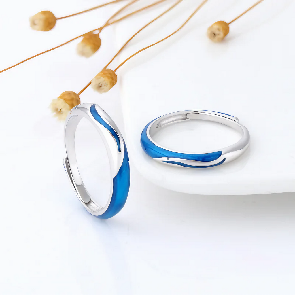 Alianças de Namoro Encanto Azul Prata 925
