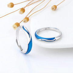 Alianças de Namoro Encanto Azul Prata 925