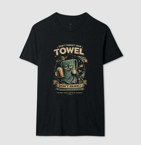 Camiseta O Guia dos Mochilheiros da Galaxia Don´t Forget Your Towel