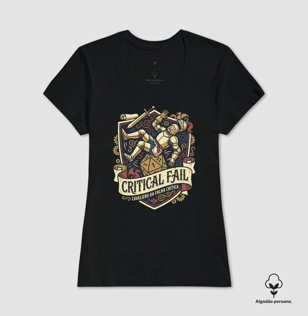 Camiseta RPG Critical Fail Cavaleiro Da Falha Crítica Algodão Peruano
