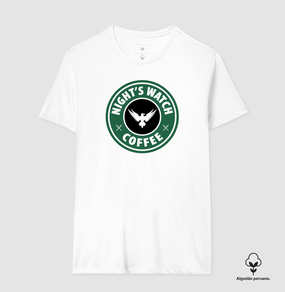 Camiseta Game of Thrones Night Watch Coffee Algodão Peruano