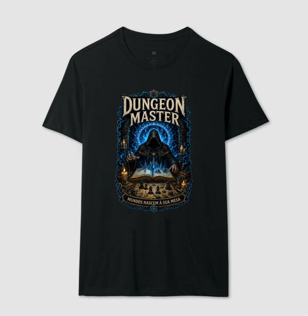 Camiseta RPG Dungeon Master Mundos Nascem À Sua Mesa
