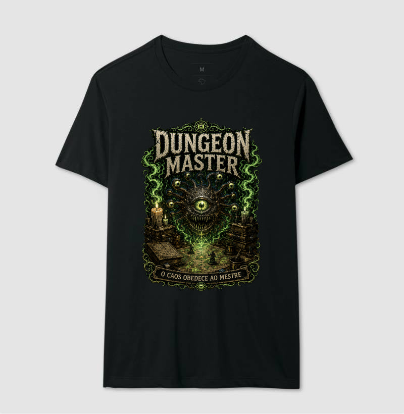Camiseta RPG Dungeon Master O Caos Obedece Ao Mestre