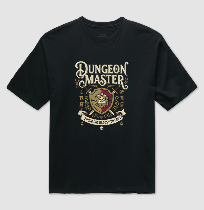 Camiseta RPG Dungeon Master Senhor Dos Dados e do Caos Oversized
