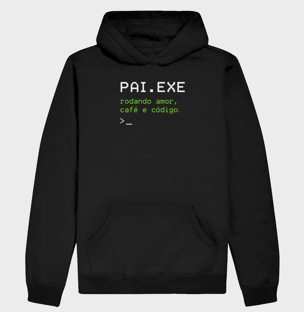 Moletom Pai EXE Rodando Amor Café e Código