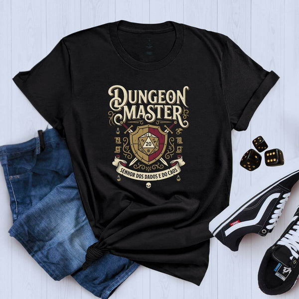 Camiseta RPG Dungeon Master Senhor Dos Dados e do Caos