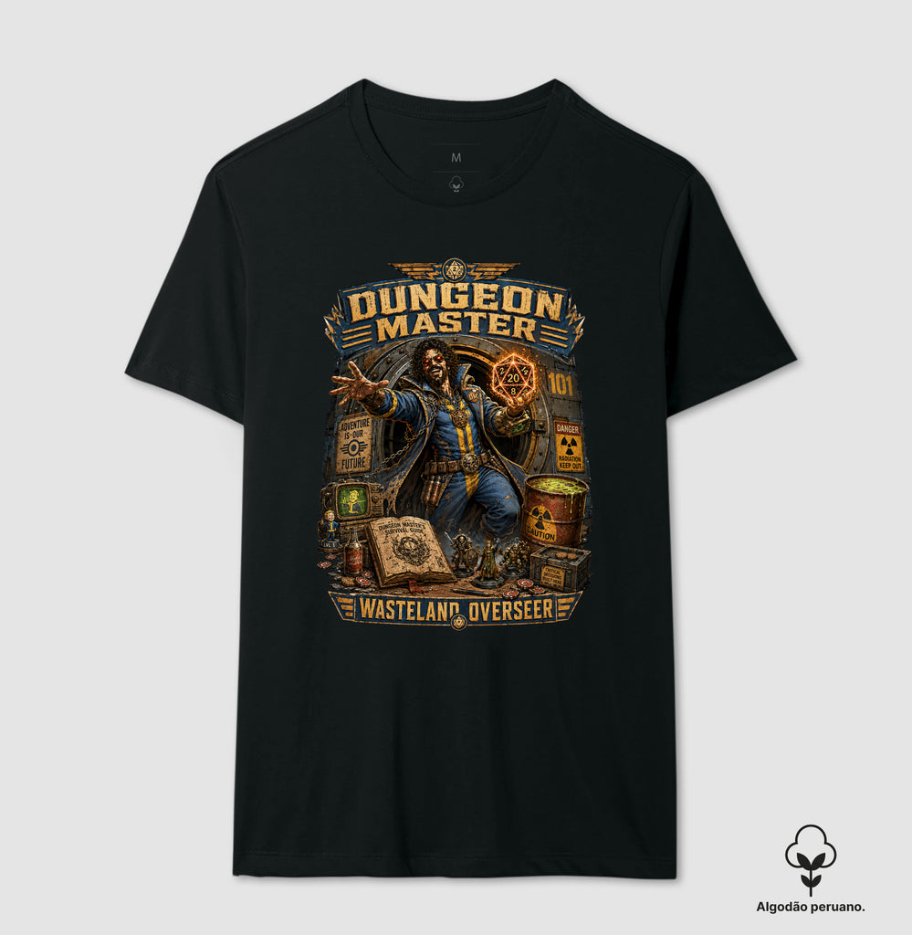 Camiseta RPG Dungeon Master Wasteland Overseer Algodão Peruano