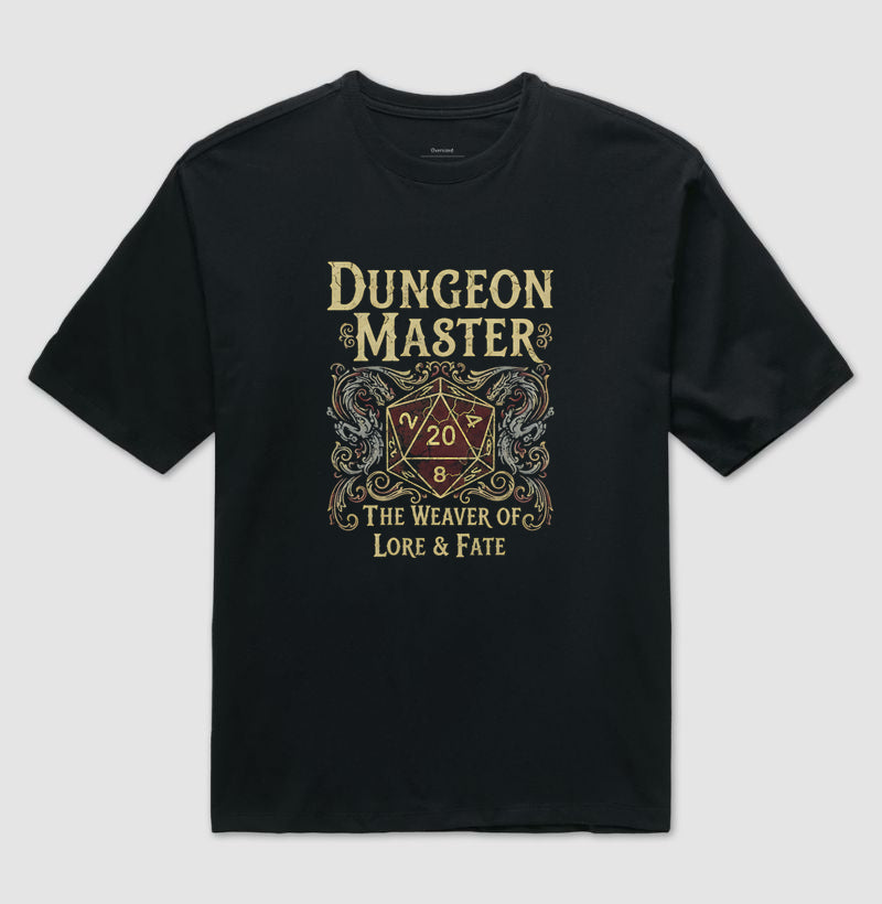 Camiseta RPG Oversized Dungeon Master The Weaver Of Lore And Fate v2