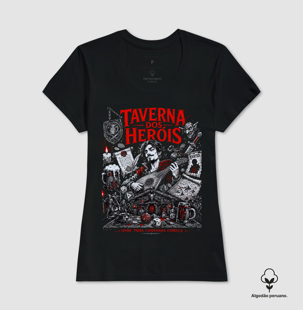 Camiseta RPG Taverna dos Heróis Algodão Peruano