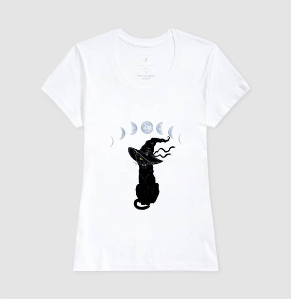 Camiseta  Gato Fases da Lua
