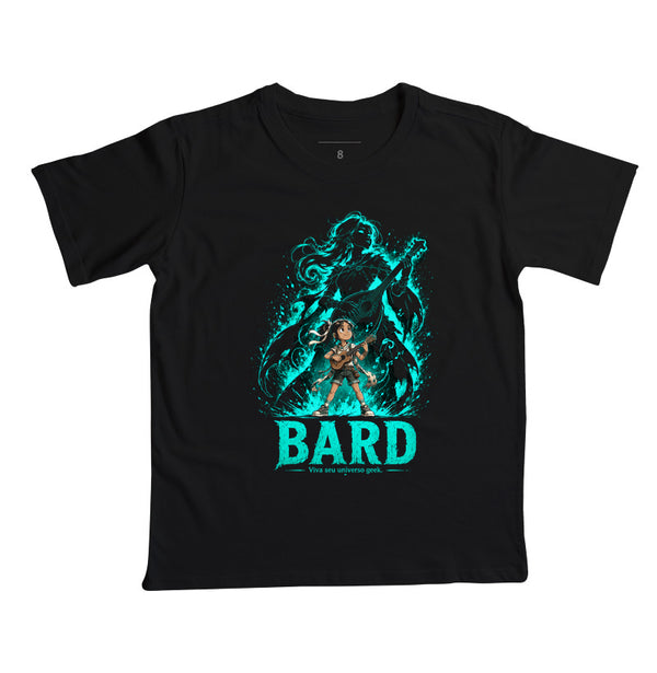 Camiseta Infantil RPG Pequena Bard Vista Seu Universo Geek