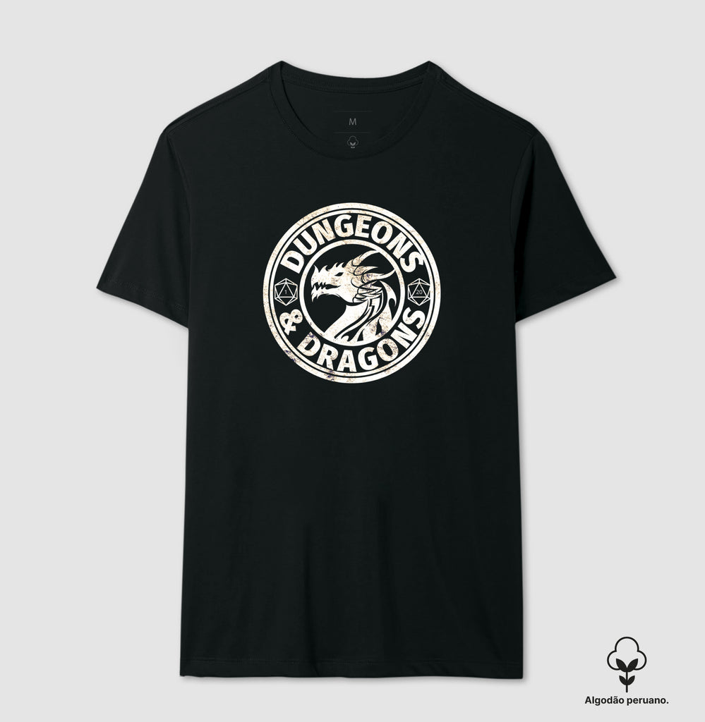 Camiseta RPG DnD Vintage 001 Algodão Peruano