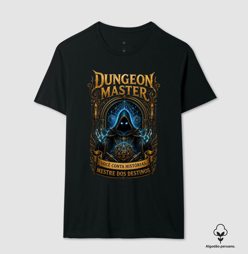 Camiseta RPG Dungeon Master Mestre dos Destinos Algodão Peruano