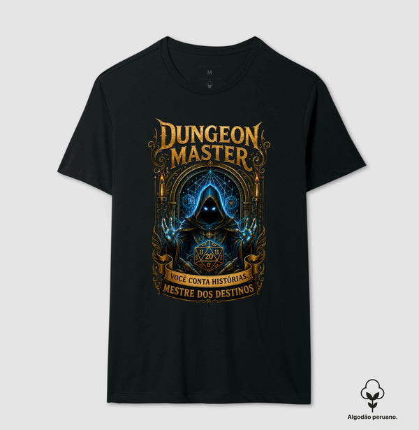 Camiseta RPG Dungeon Master Mestre dos Destinos Algodão Peruano