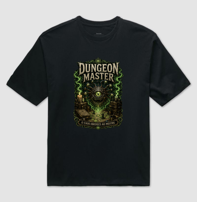Camiseta RPG O Caos Obedece Ao Mestre Oversized