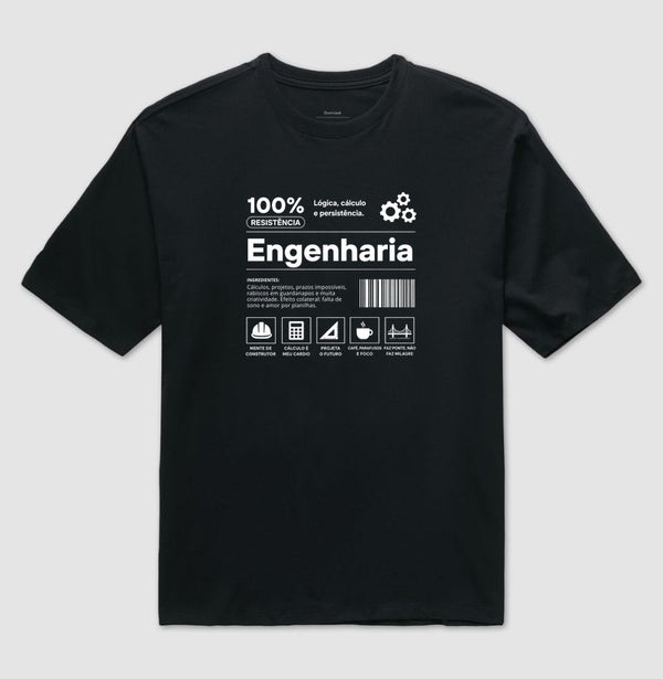 Camiseta Engenharia 100% Resistência Oversized