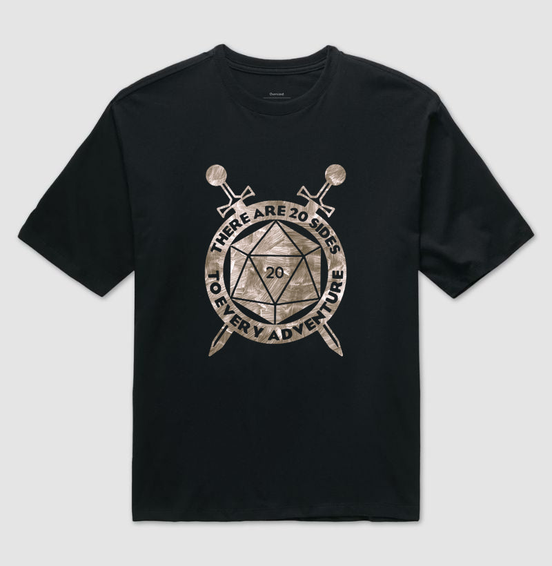 Camiseta RPG 20 sides to every adventure Oversized