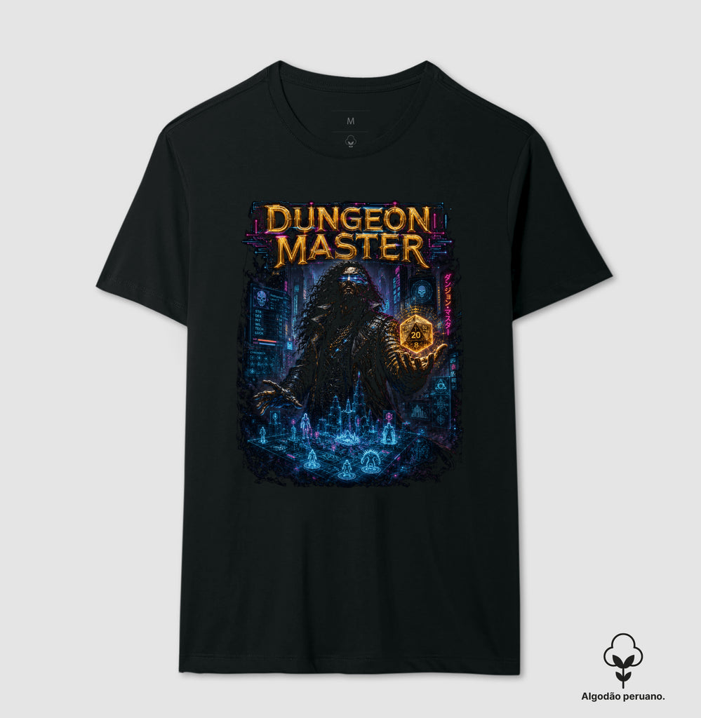 Camiseta RPG Dungeon Master 2077 Algodão Peruano
