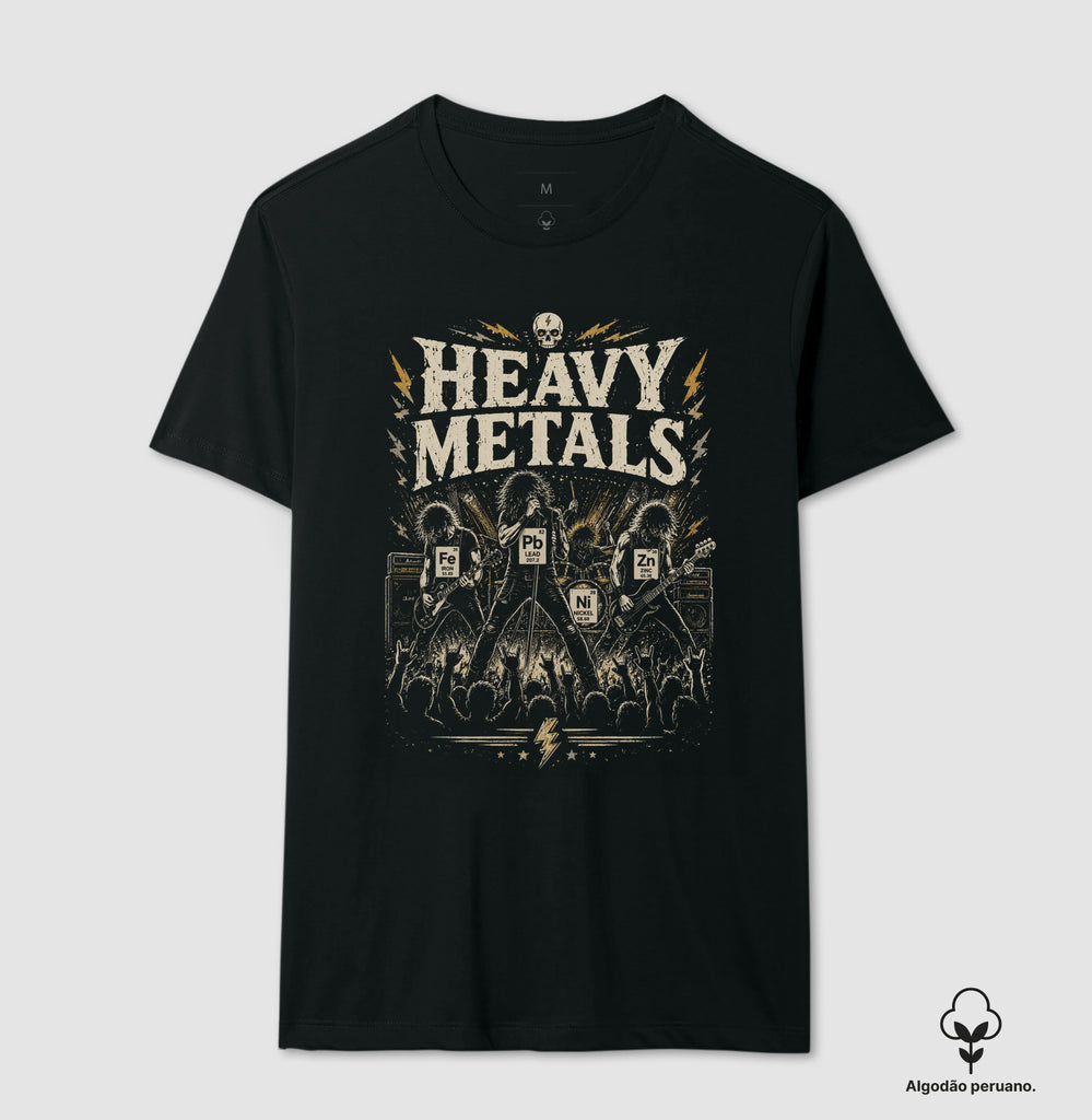Camiseta Ciência Heavy Metals Algodão Peruano
