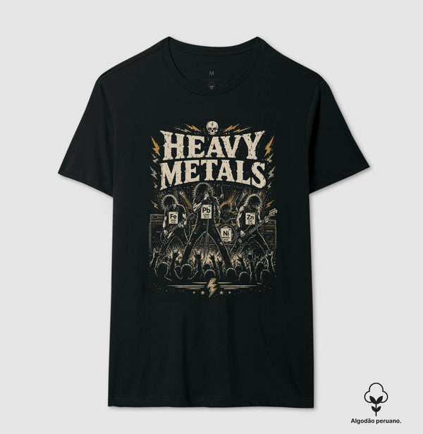 Camiseta Ciência Heavy Metals Algodão Peruano