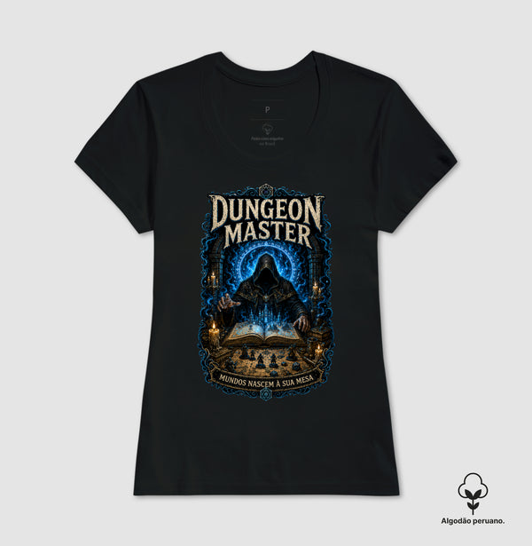 Camiseta RPG Dungeon Master Mundos Nascem À Sua Mesa Algodão Peruano