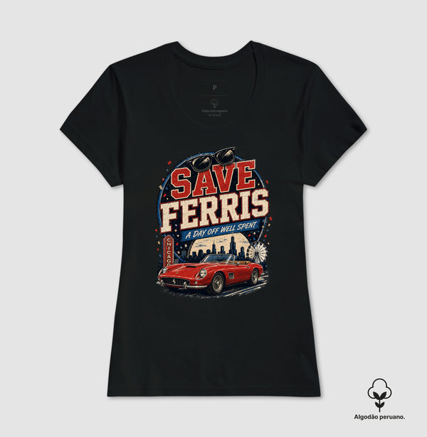Camiseta Save Ferris Chicago Algodão Peruano