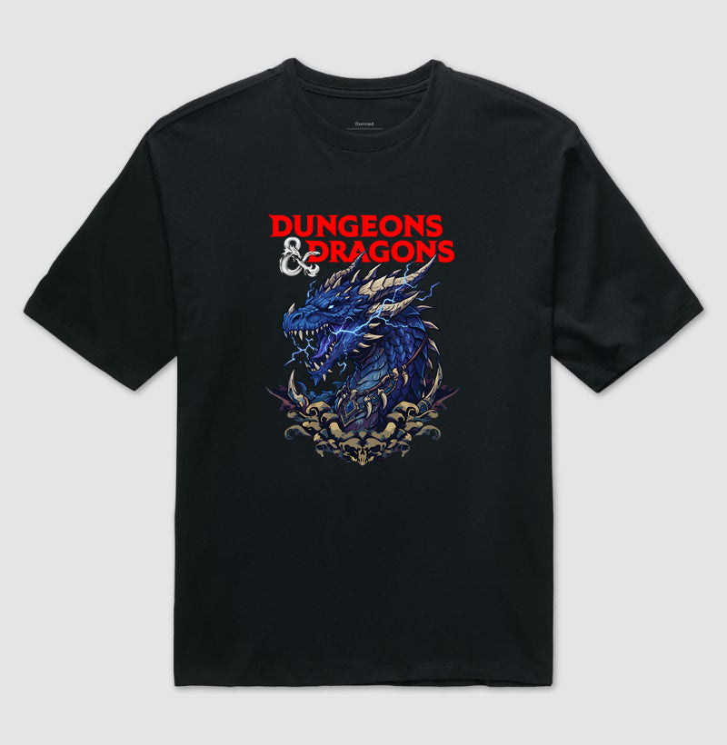 Camiseta Dungeons and Dragons Dragão Elétrico Oversized