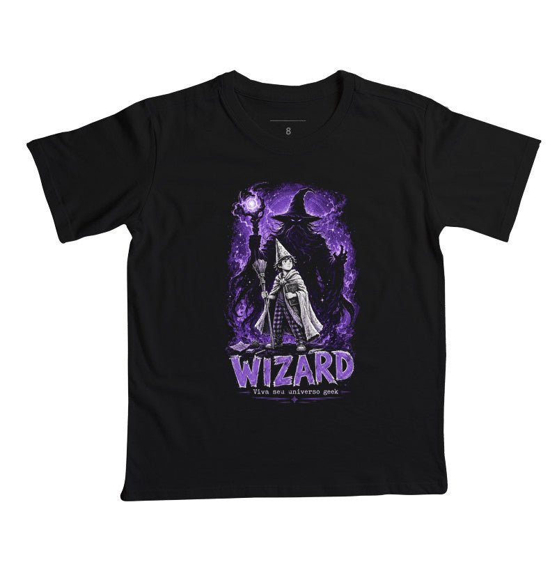 Camiseta Infantil RPG Pequeno Wizard Vista Seu Universo Geek