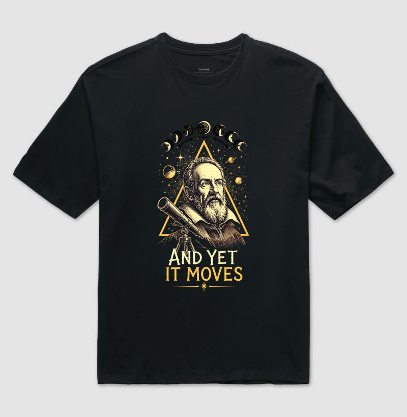 Camiseta Astronomia And Yet It Moves Galileo Galilei Oversized