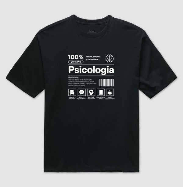 Camiseta Psicologia 100% Conexão Oversized