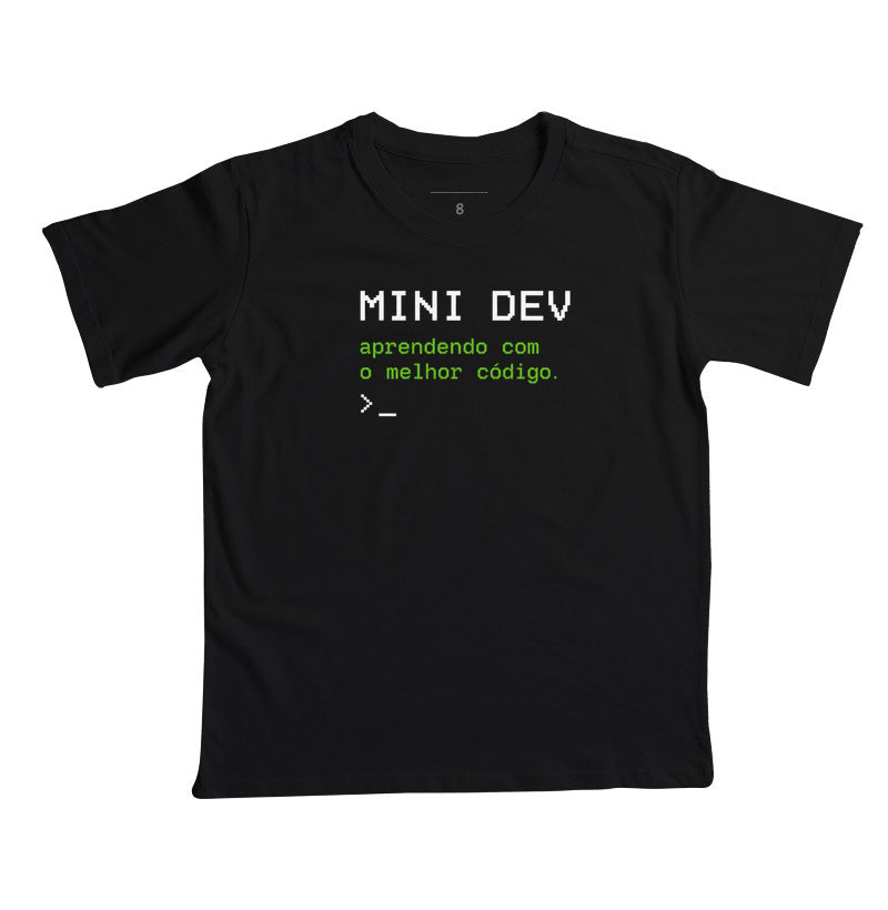 Camiseta Infantil Mini Dev Aprendendo Com o Melhor