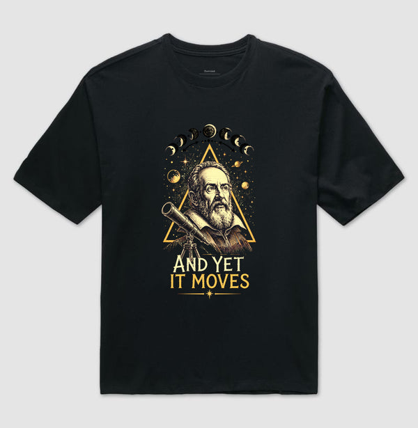 Camiseta Astronomia And Yet It Moves Galileo Galilei Oversized