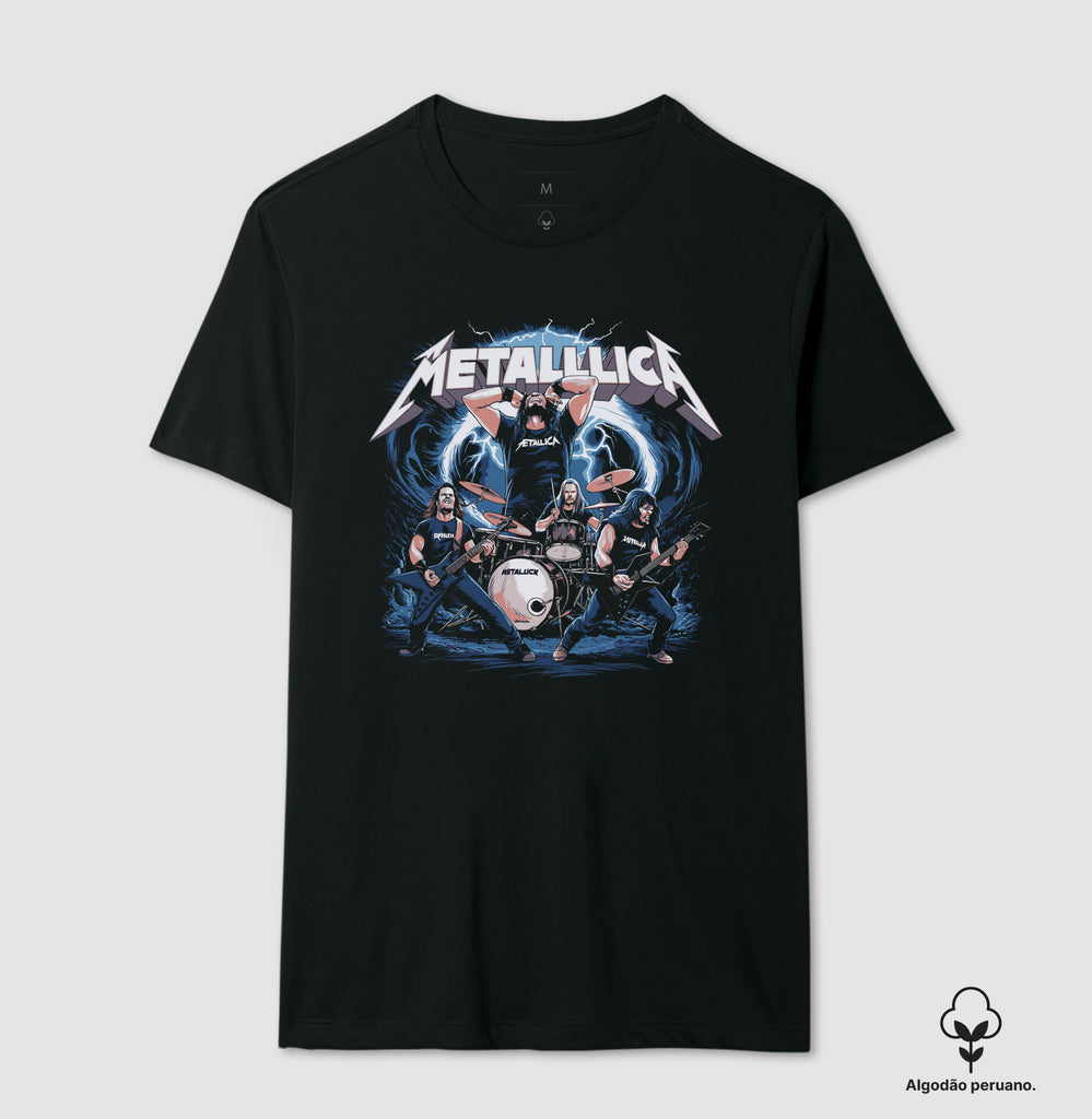 Camiseta Metallica Cartoon Algodão Peruano