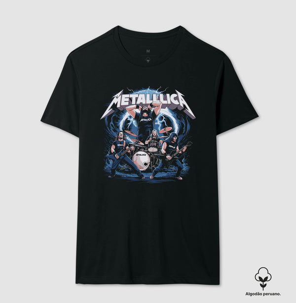 Camiseta Metallica Cartoon Algodão Peruano