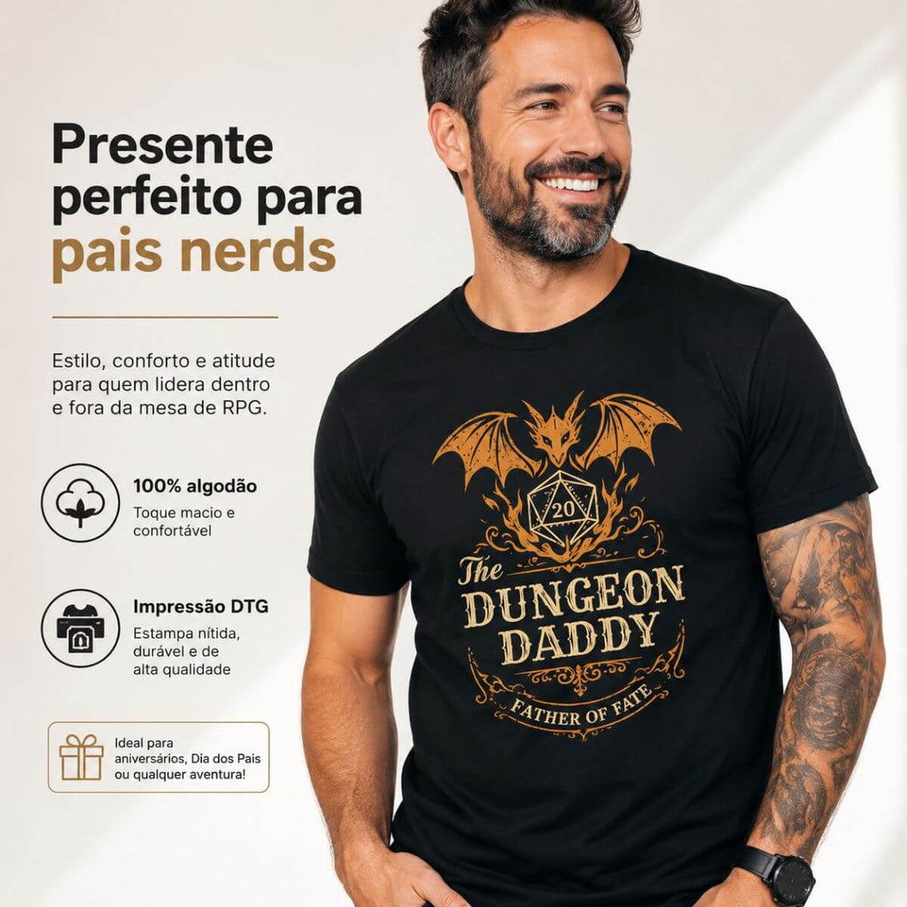 Camiseta RPG Dungeon Daddy Father Of Fate