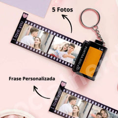 Chaveiro Filme 5 Fotos com Dedicatória e Caixa Especial Dia Dos Namorados