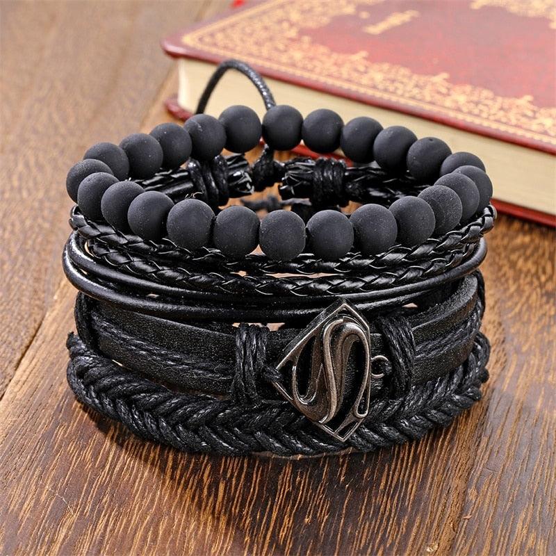 Pulseiras de Couro Trançado Temáticas Ajustáveis